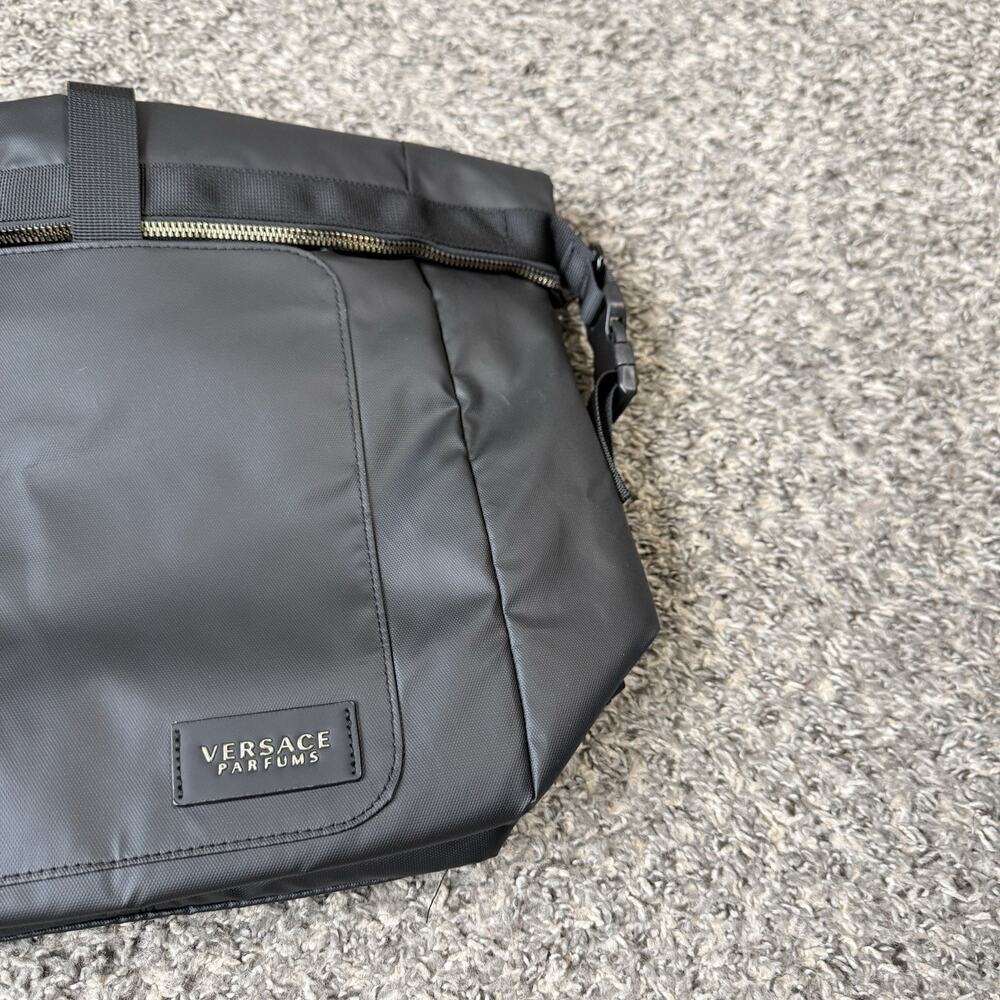 Versace Parfums Rider Black Gold Backpack Shoulder Bag Travel Gym Work Commute - Picture 2 of 5